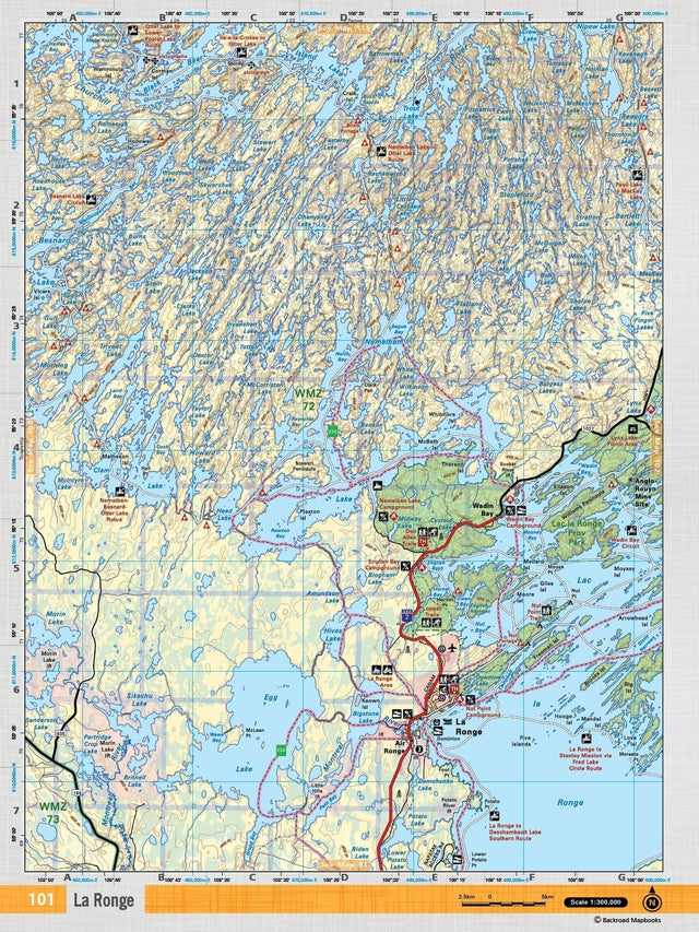 SKSK101 Wall Map - La Ronge - Backroad Maps