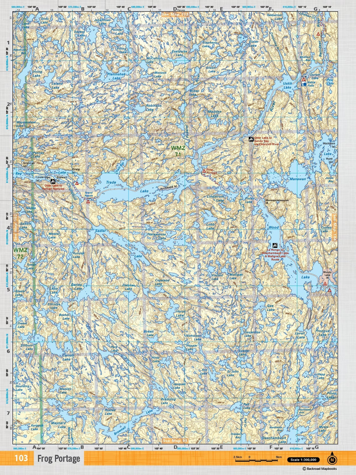 SKSK103 TOPO Map - Frog Portage - Backroad Maps