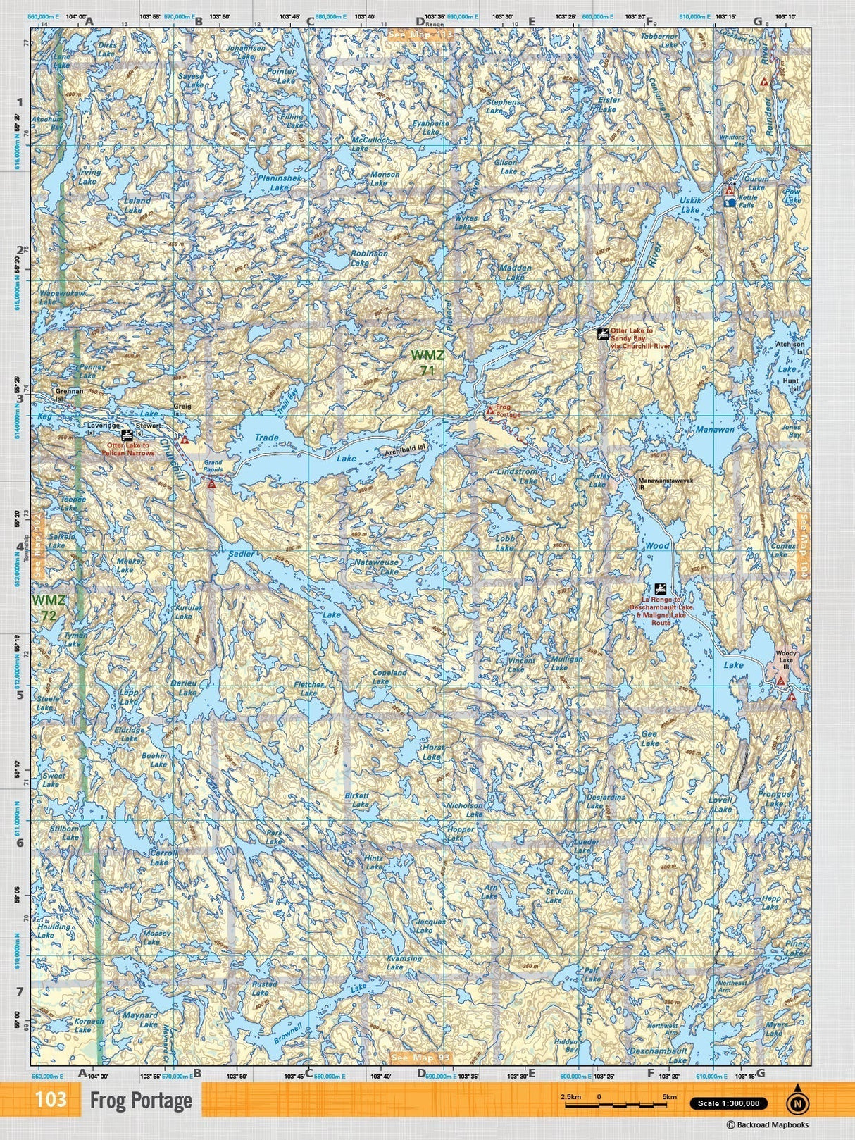 SKSK103 Wall Map - Frog Portage - Backroad Maps