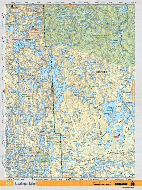 SKSK105 Wall Map - Kipahigan Lake - Backroad Maps