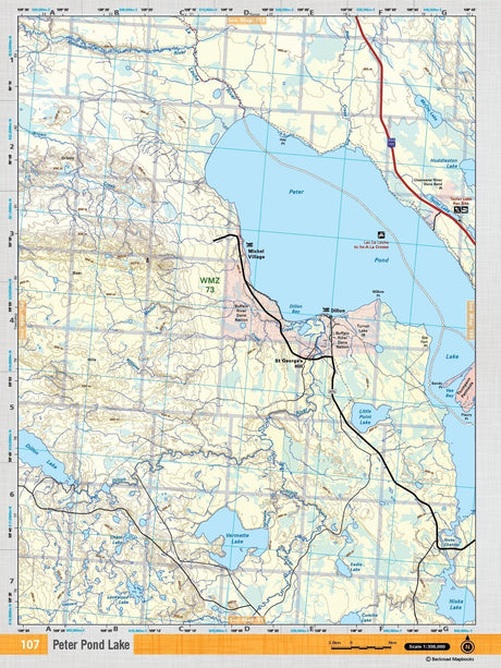 SKSK107 Wall Map - Peter Pond Lake - Backroad Maps