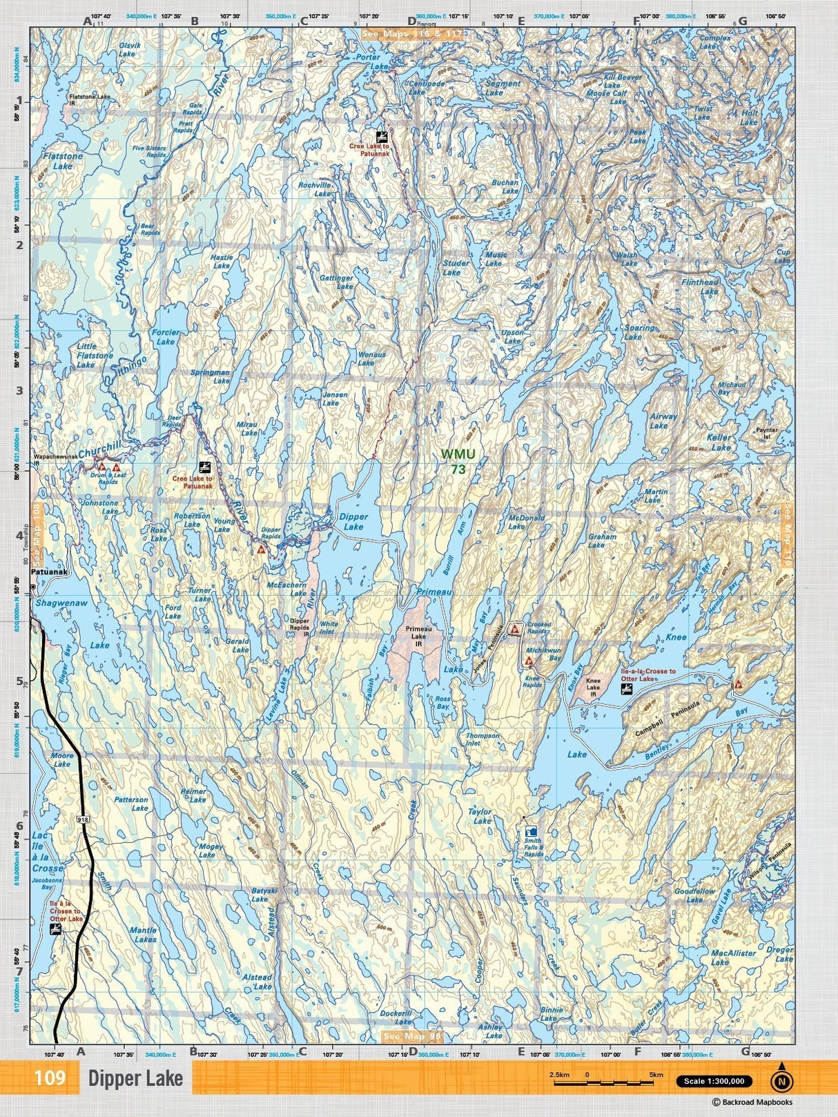 SKSK109 Wall Map - Dipper Lake - Backroad Maps