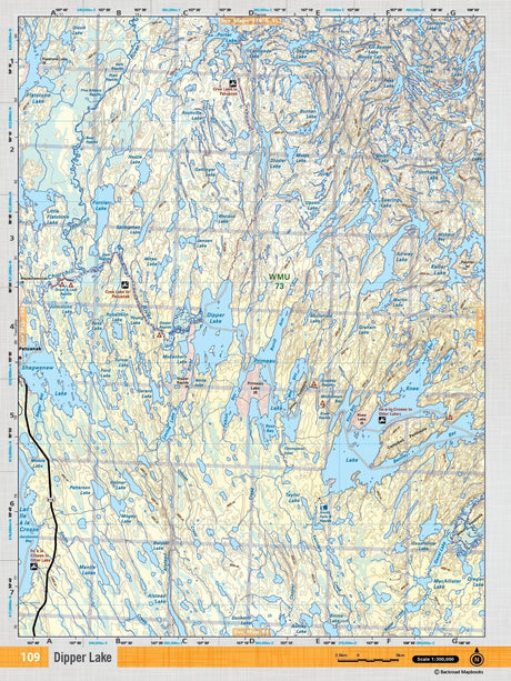 SKSK109 Wall Map - Dipper Lake - Backroad Maps