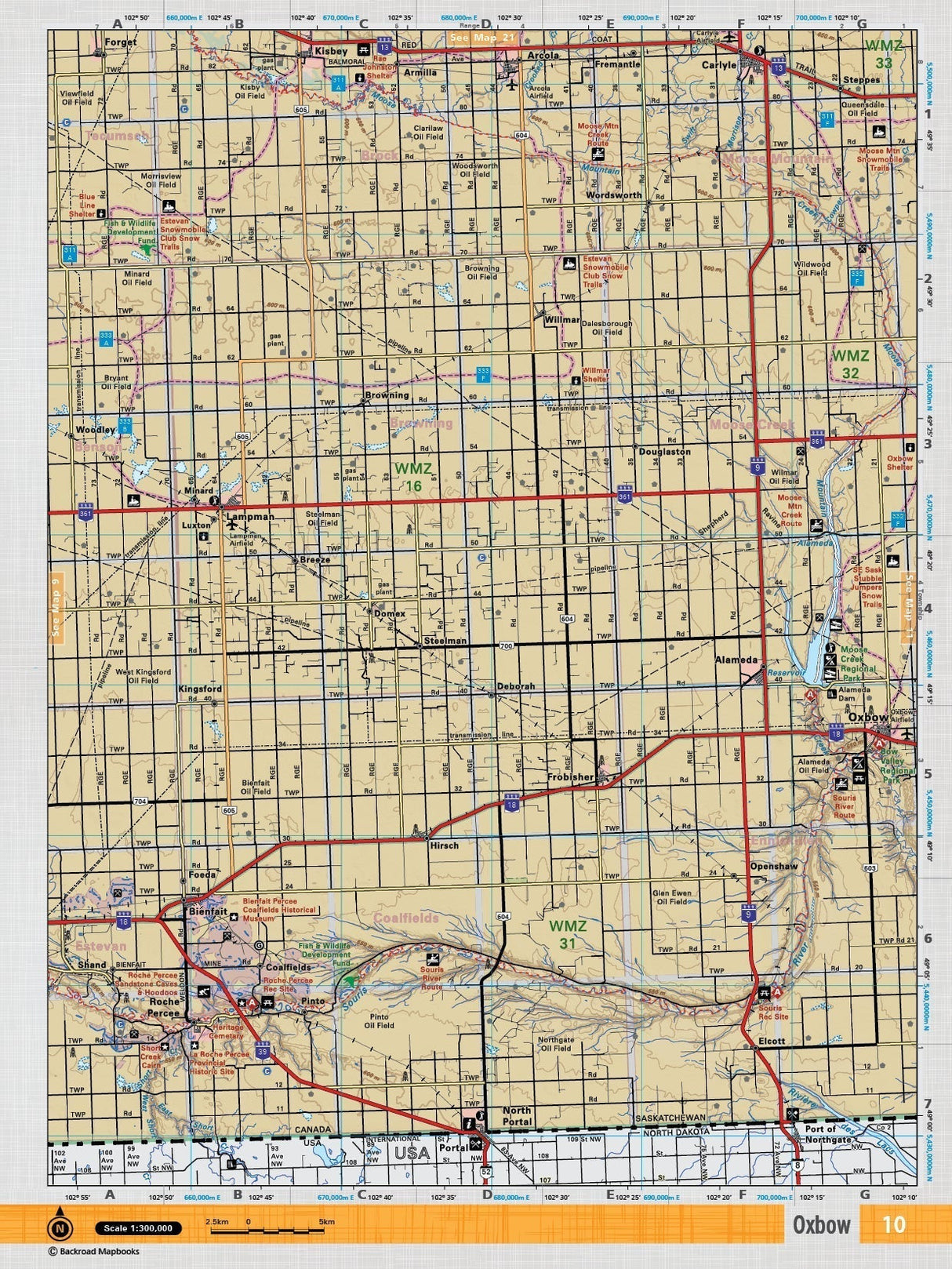 SKSK10 Wall Map - Oxbow - Backroad Maps