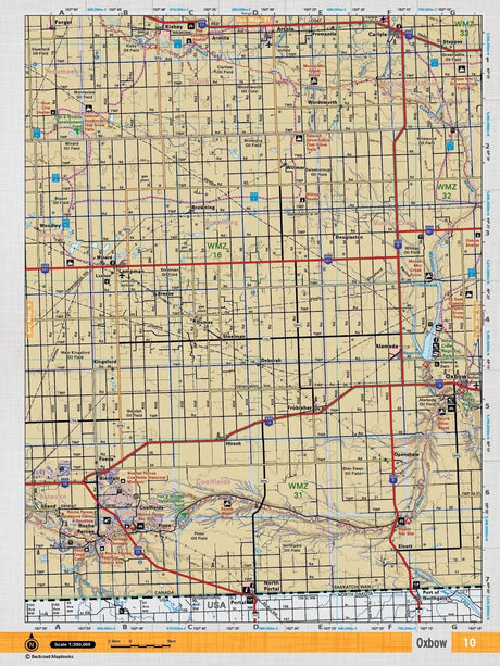 SKSK10 Wall Map - Oxbow - Backroad Maps