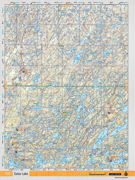 SKSK111 Wall Map - Eulas Lake - Backroad Maps