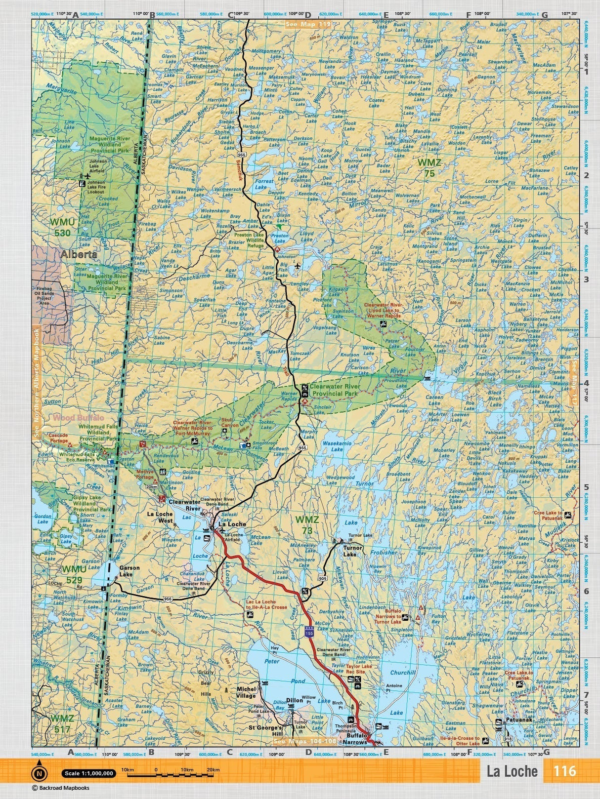 SKSK116 Wall Map - La Loche - Backroad Maps