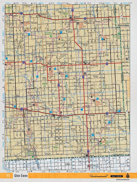 SKSK11 Wall Map - Glen Ewen - Backroad Maps