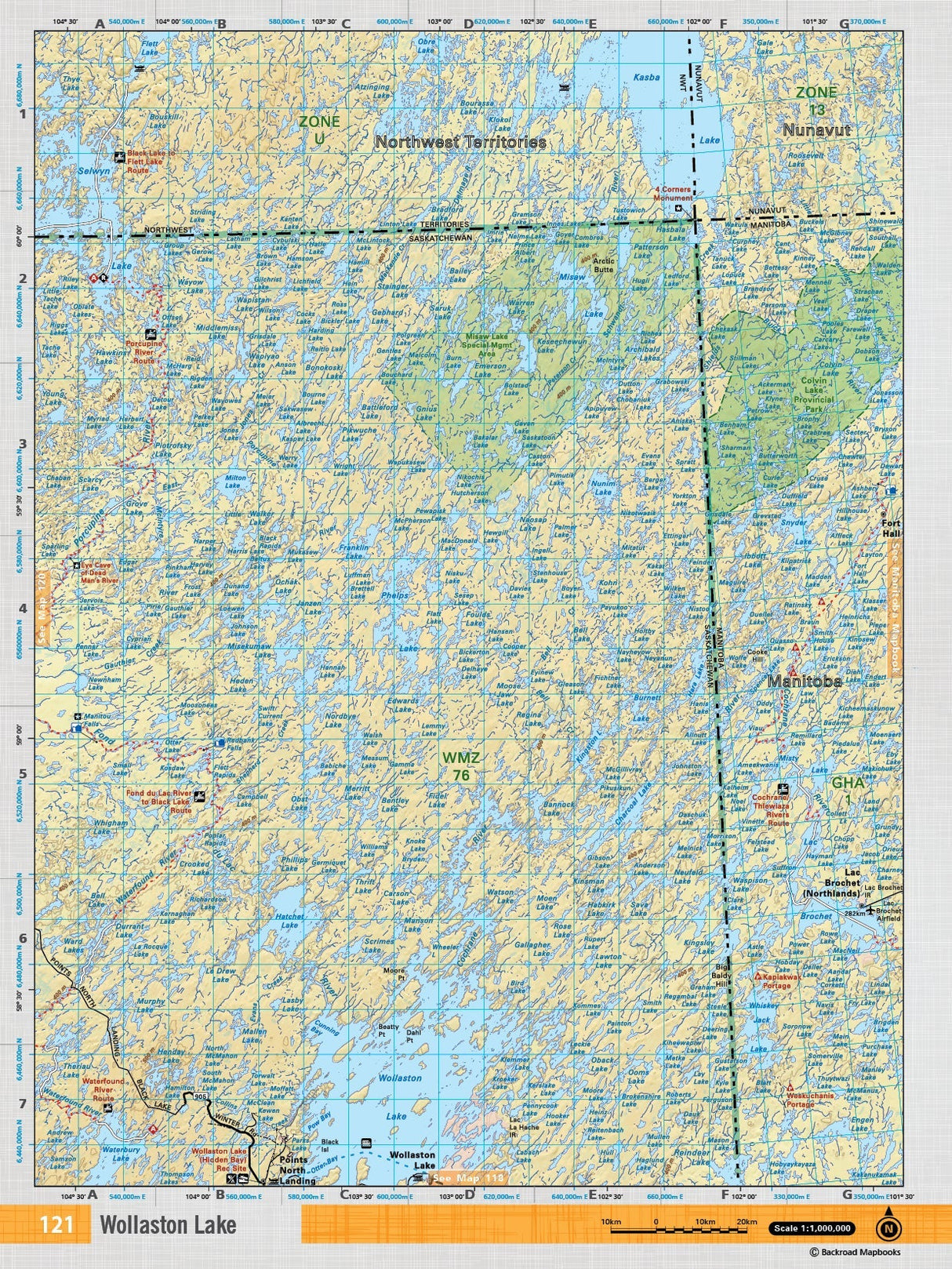 SKSK121 TOPO Map - Wollaston Lake - Backroad Maps