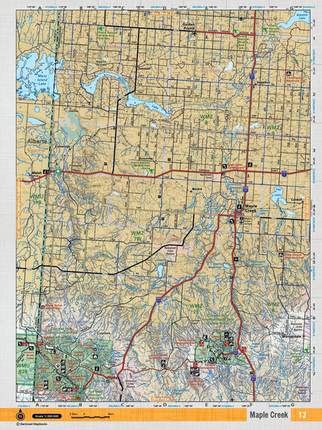 SKSK12 TOPO Map - Maple Creek - Backroad Maps