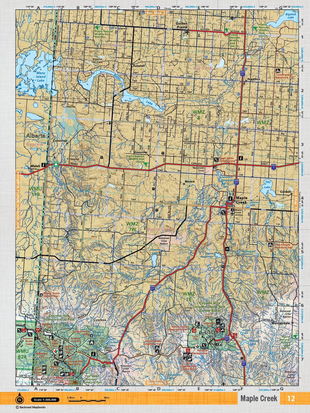 SKSK12 TOPO Map - Maple Creek - Backroad Maps