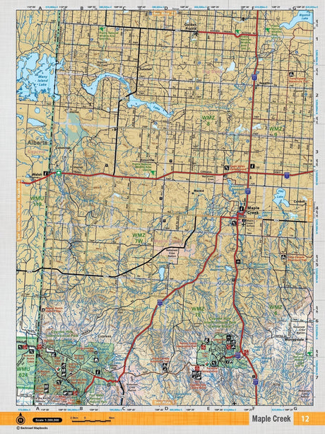 SKSK12 Wall Map - Maple Creek - Backroad Maps
