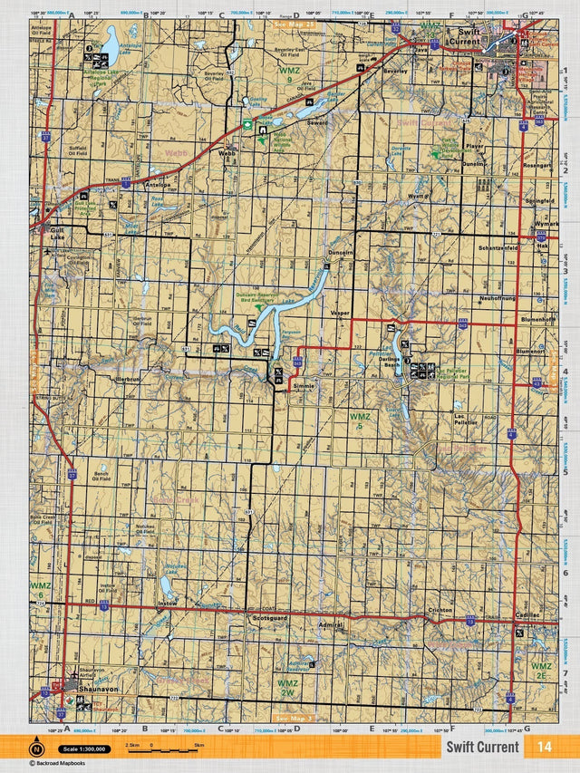 SKSK14 Wall Map - Swift Current - Backroad Maps