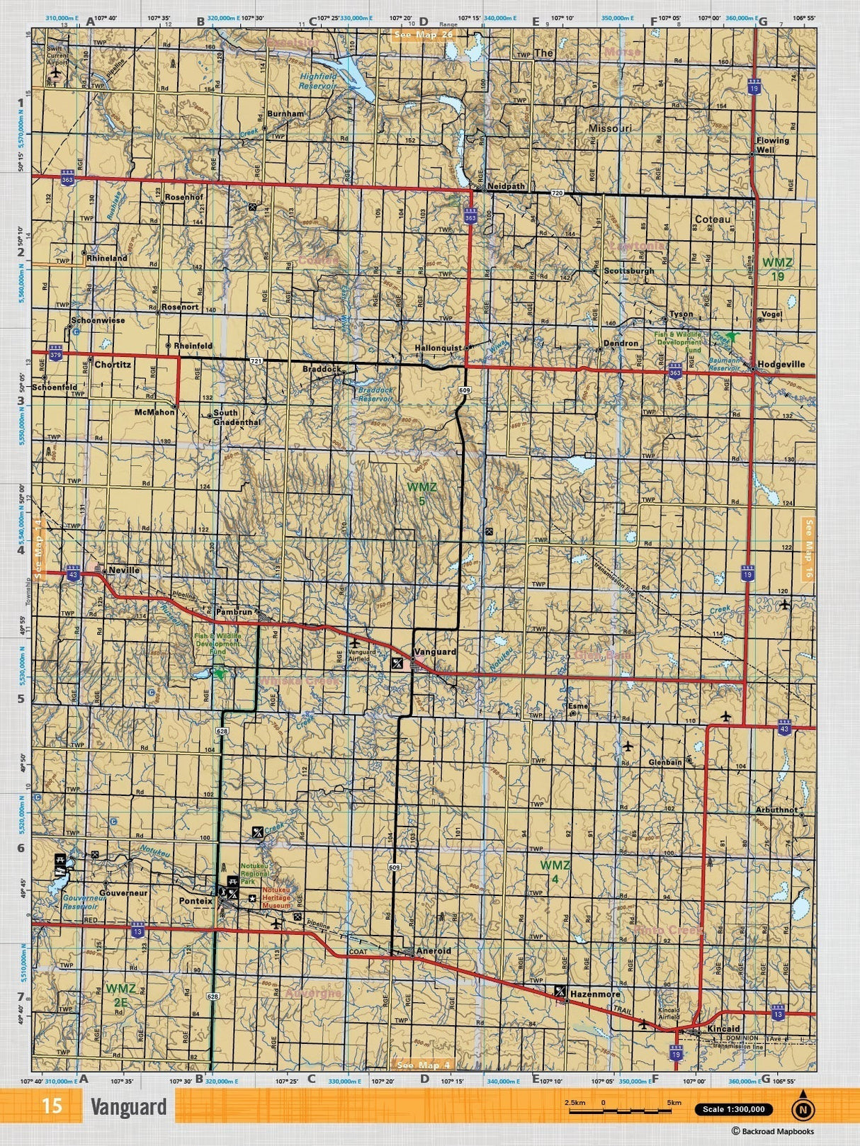SKSK15 Wall Map - Backroad Maps