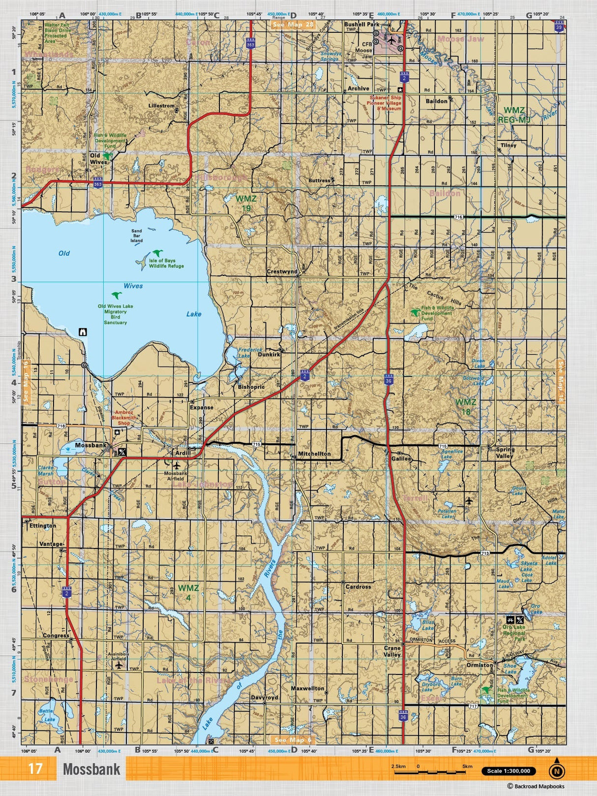 SKSK17 TOPO Map - Mossbank - Backroad Maps