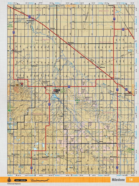 SKSK18 Wall Map - Milestone - Backroad Maps