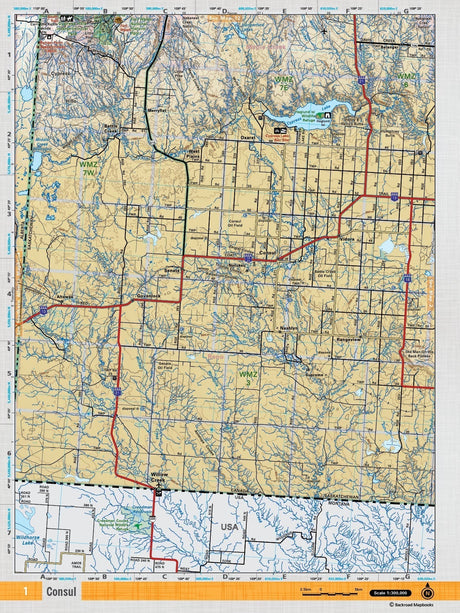 SKSK1 Wall Map - Consul - Backroad Maps