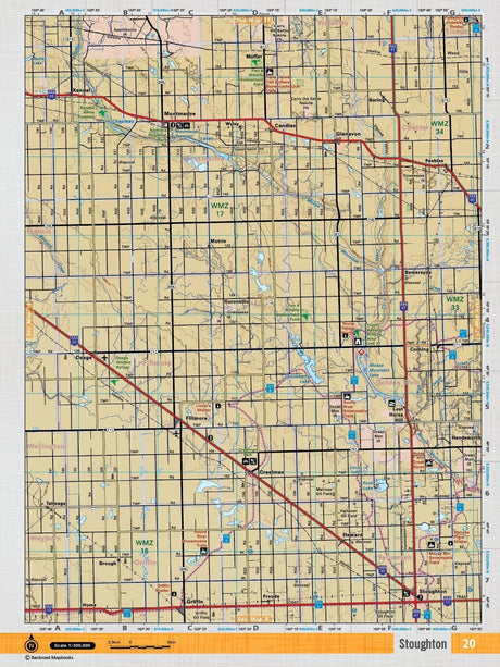 SKSK20 Wall Map - Stoughton - Backroad Maps