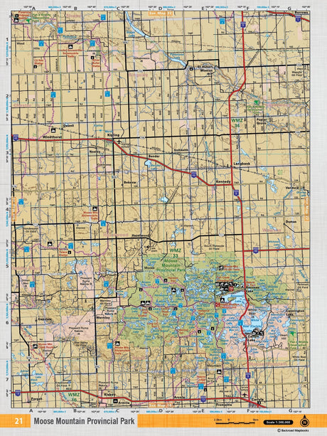 SKSK21 TOPO Map - Moose Mountain Provincial Park - Backroad Maps