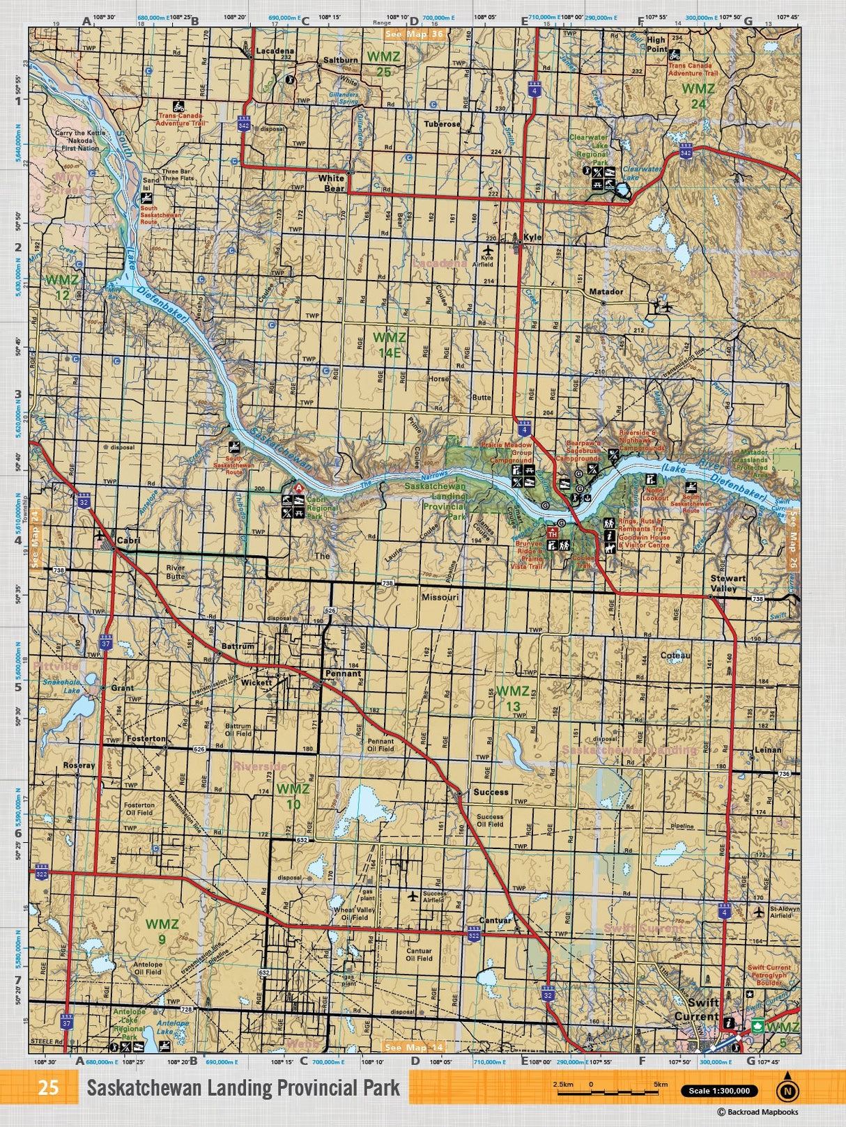 SKSK25 TOPO Map - Saskatchewan Landing Provincial Park - Backroad Maps