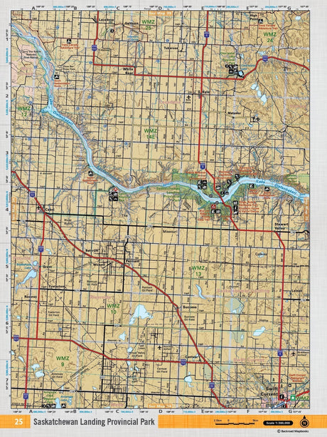 SKSK25 Wall Map - Saskatchewan Landing Provincial Park - Backroad Maps