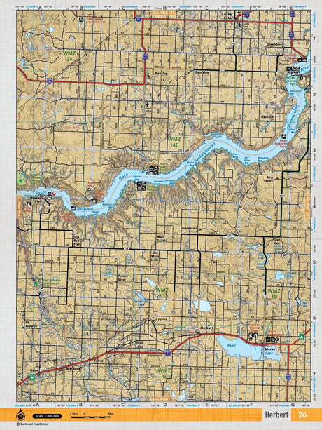 SKSK26 Wall Map - Herbert - Backroad Maps