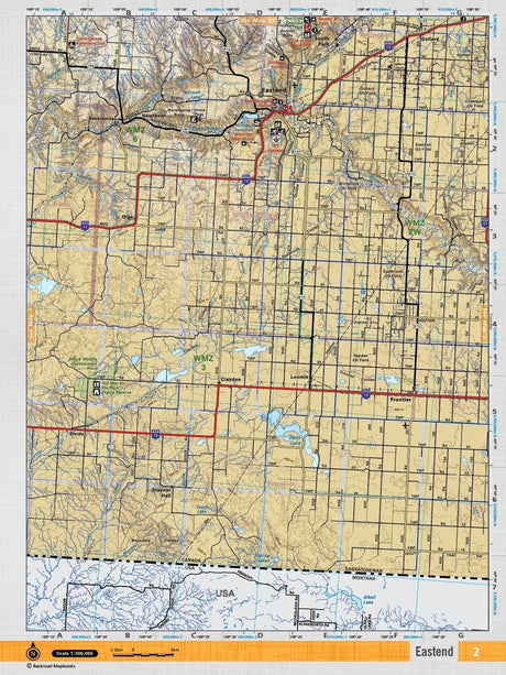 SKSK2 Wall Map - Eastend - Backroad Maps