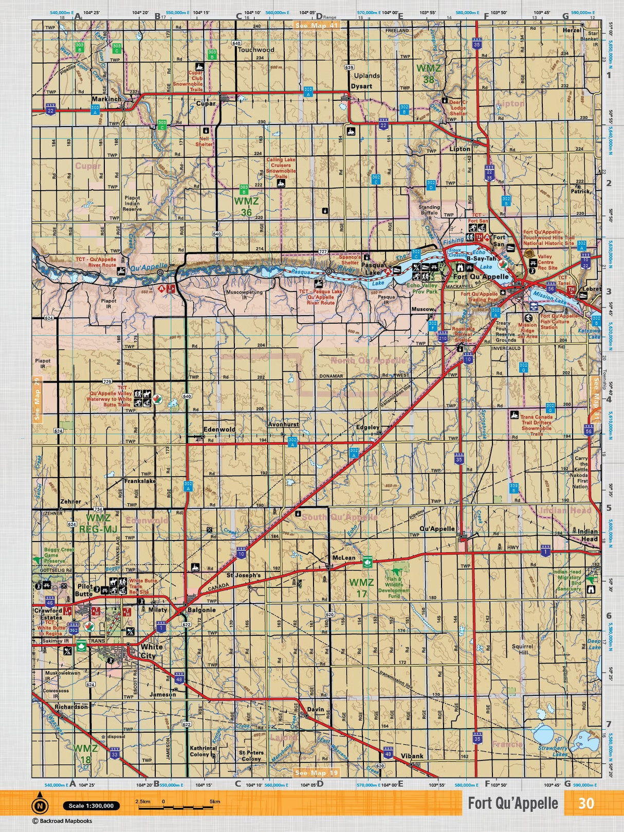 SKSK30 TOPO Map - Fort Qu'Appelle - Backroad Maps