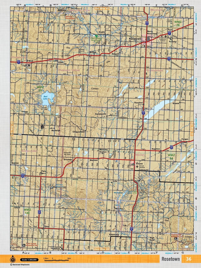 SKSK36 Wall Map - Rosetown - Backroad Maps