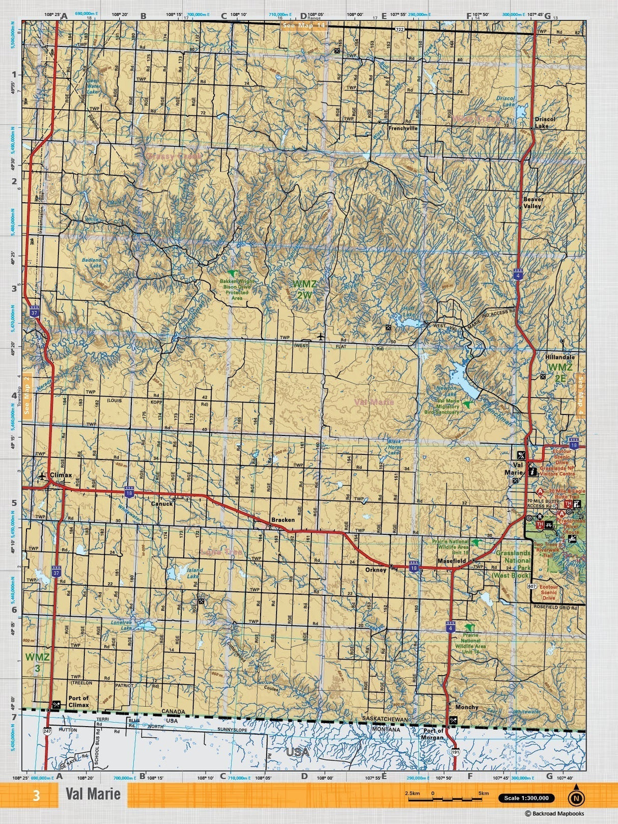 SKSK3 Wall Map - Backroad Maps
