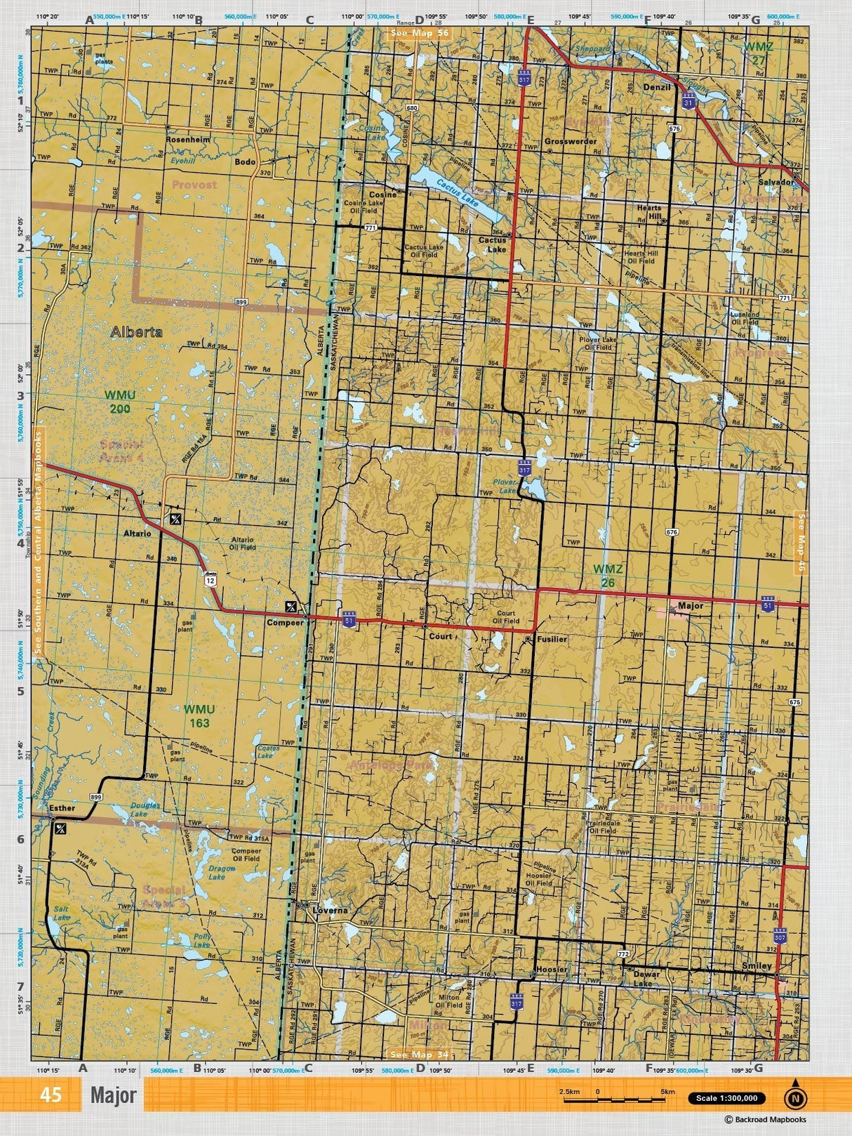 SKSK45 Wall Map - Major - Backroad Maps