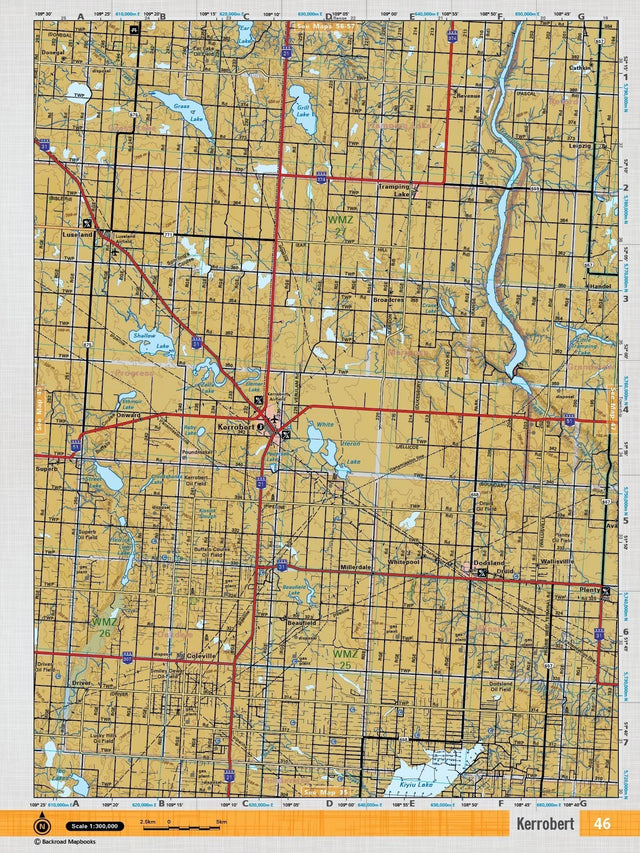 SKSK46 Wall Map - Kerrobert - Backroad Maps