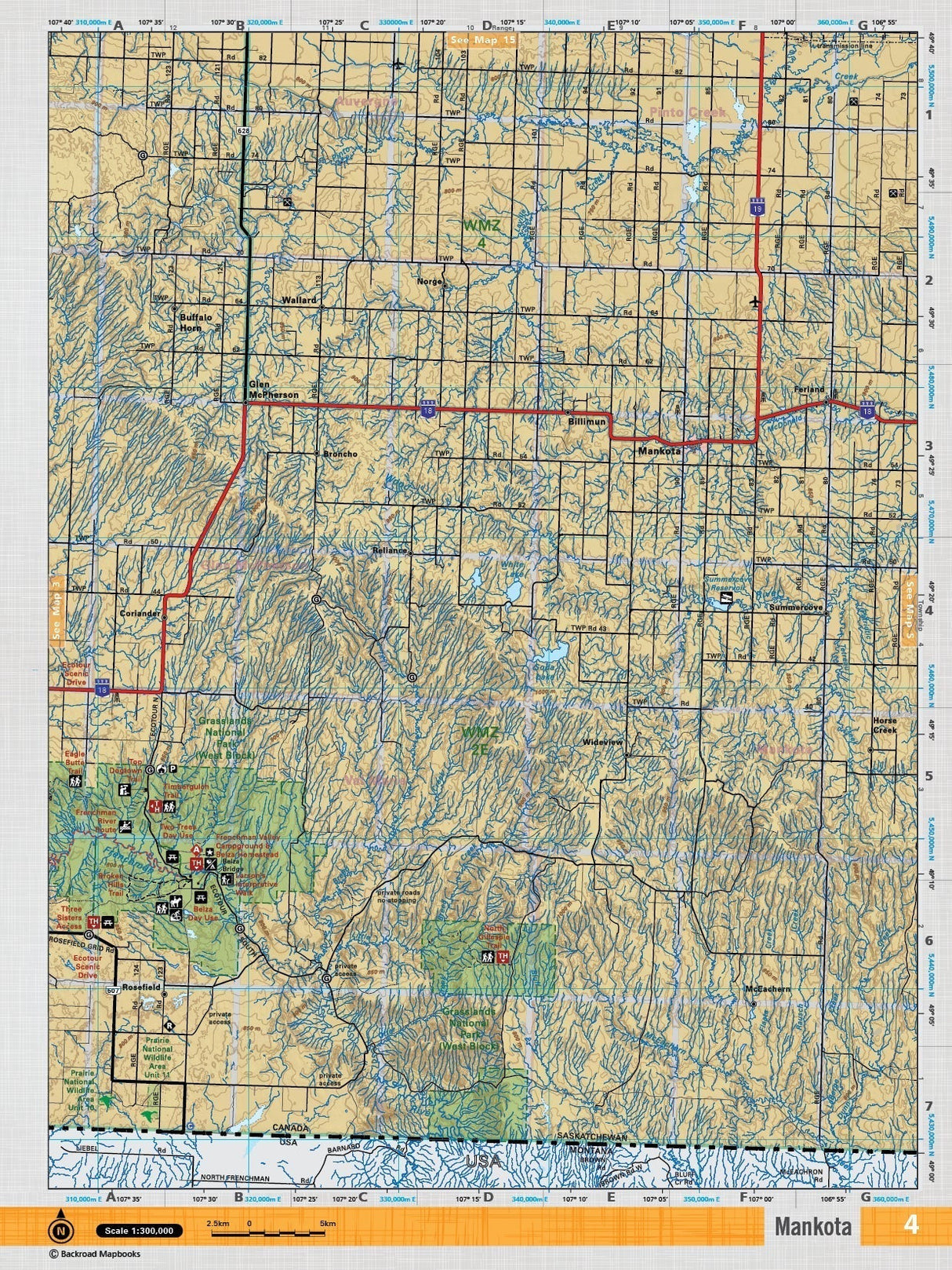 SKSK4 Wall Map - Mankota - Backroad Maps