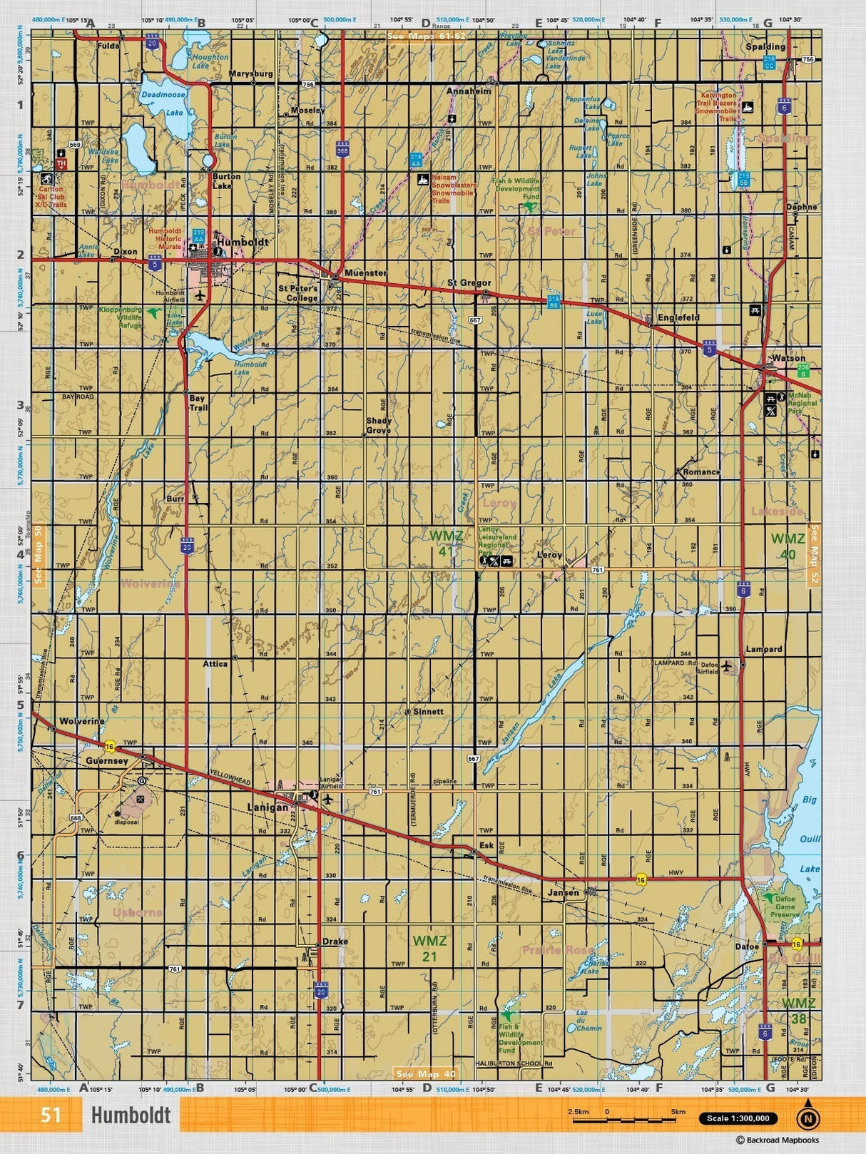 SKSK51 Wall Map - Humboldt - Backroad Maps