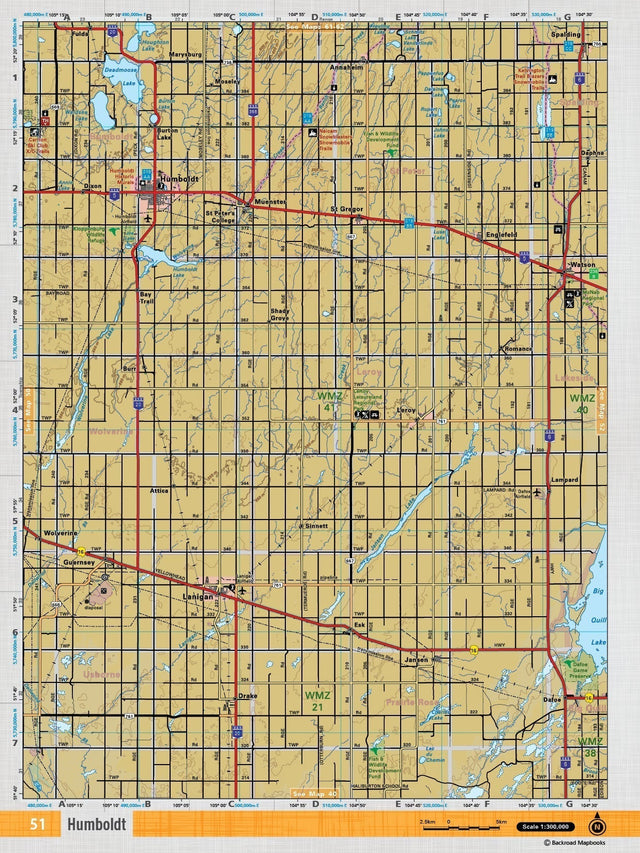 SKSK51 Wall Map - Humboldt - Backroad Maps