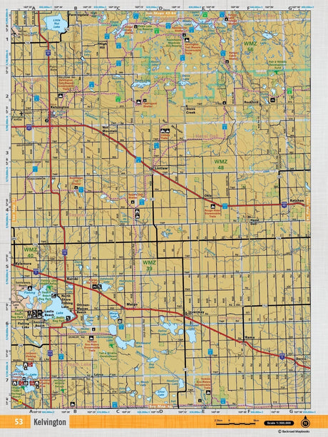SKSK53 Wall Map - Kelvington - Backroad Maps