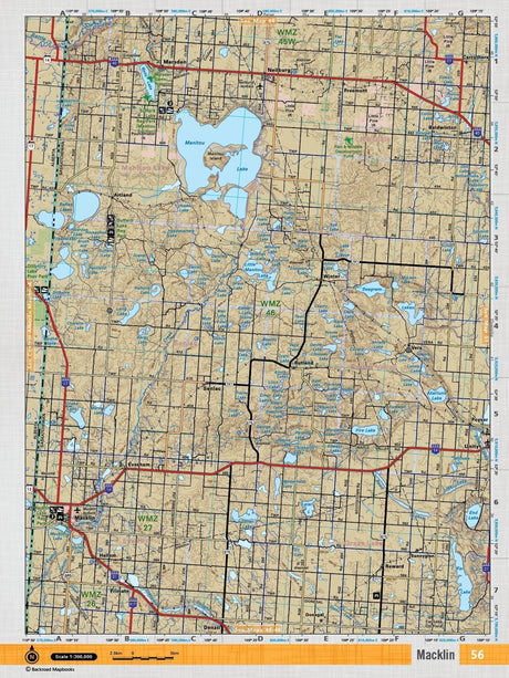 SKSK56 Wall Map - Macklin - Backroad Maps