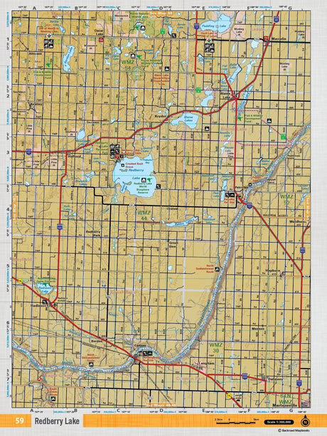 SKSK59 Wall Map - Redberry Lake - Backroad Maps