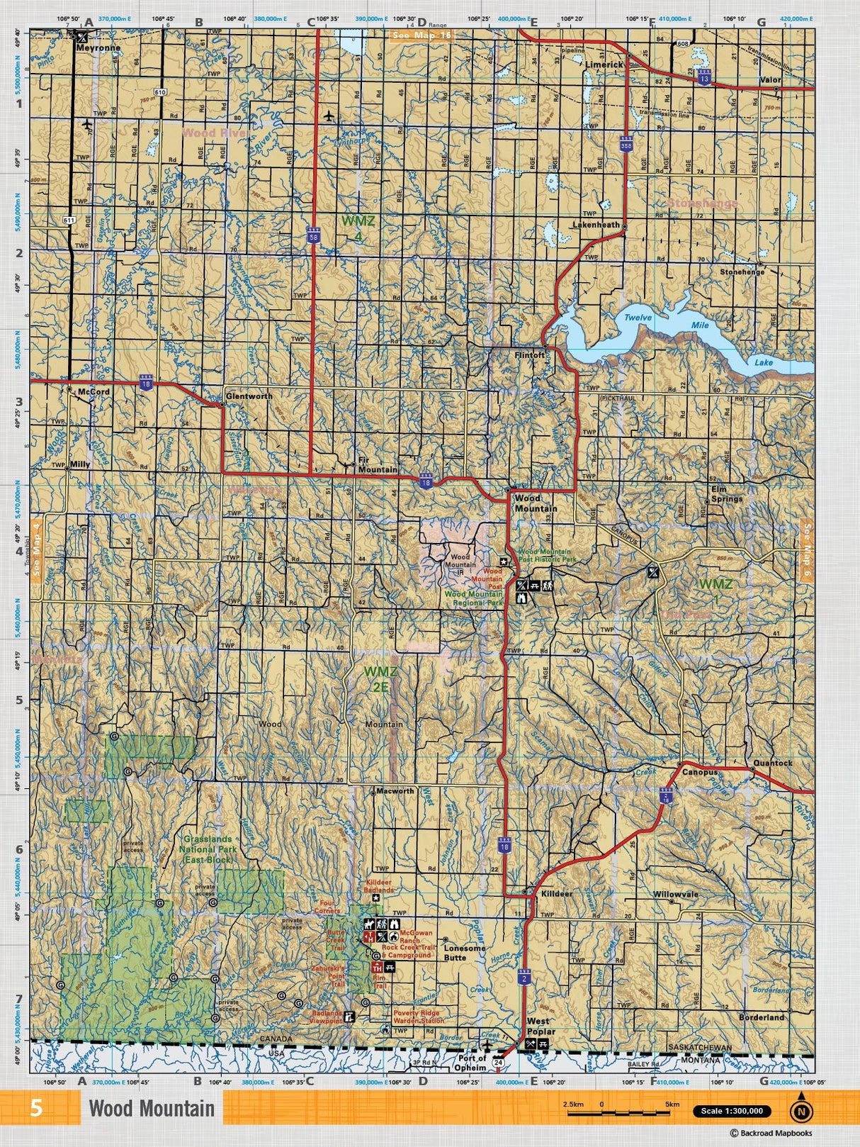 SKSK5 TOPO Map - Wood Mountain - Backroad Maps