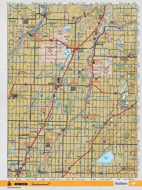 SKSK60 Wall Map - Rosthern - Backroad Maps