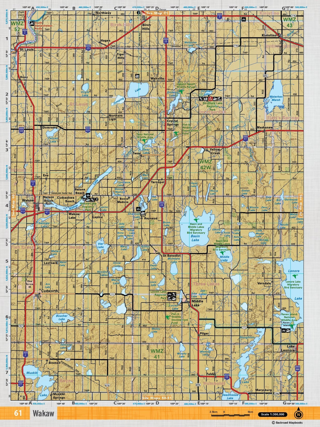 SKSK61 TOPO Map - Wakaw - Backroad Maps