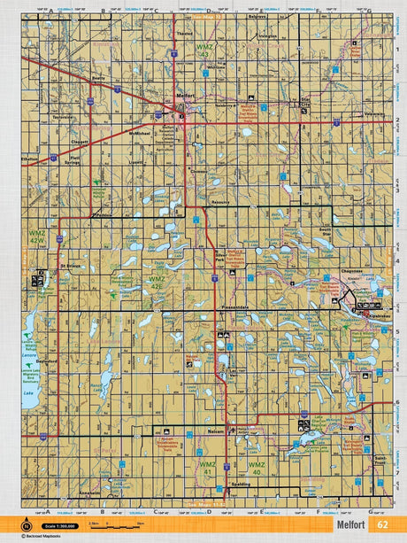 SKSK62 Wall Map - Melfort - Backroad Maps