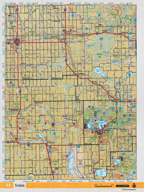 SKSK63 Wall Map - Tisdale - Backroad Maps