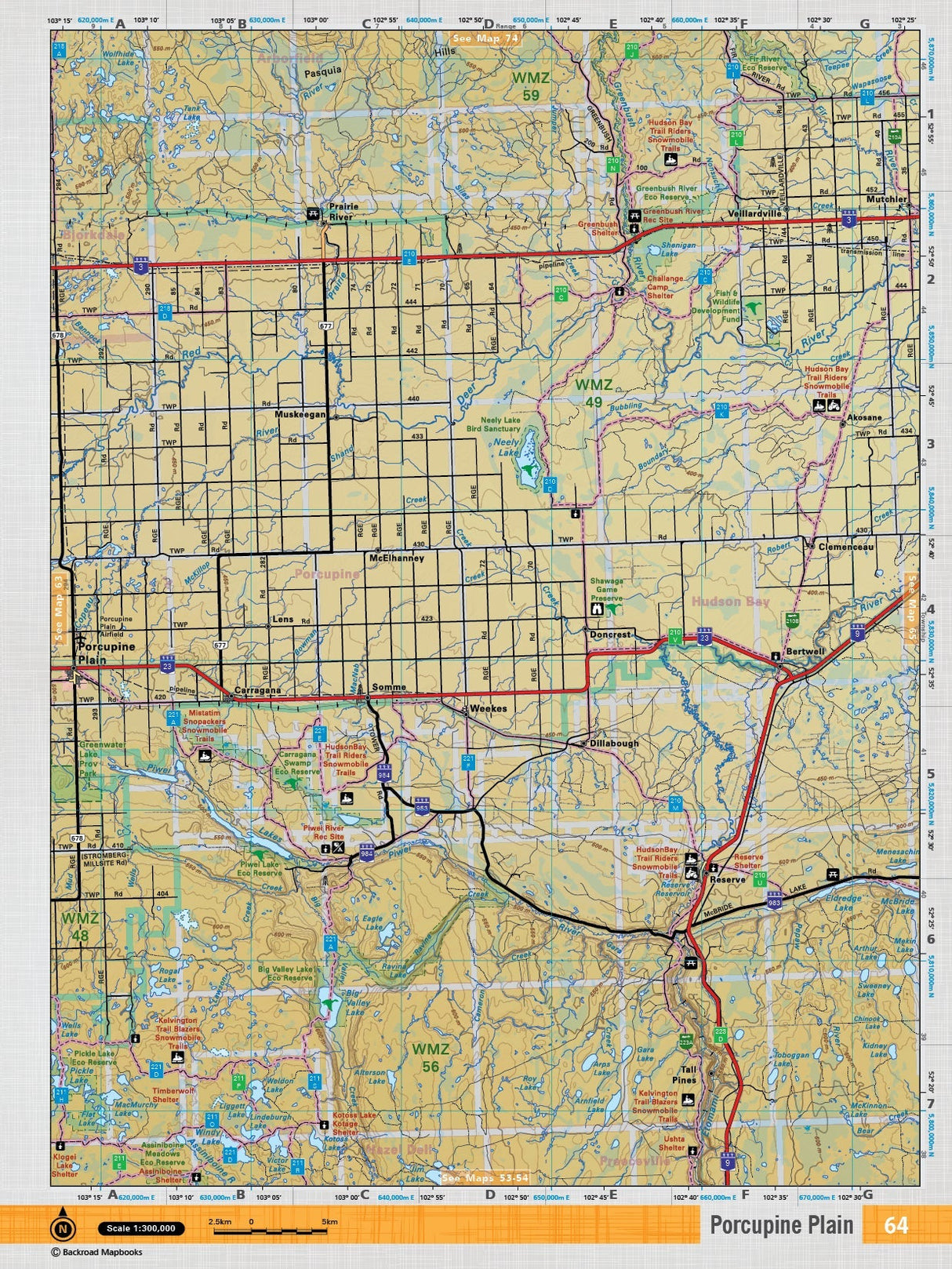 SKSK64 TOPO Map - Porcupine Plain - Backroad Maps