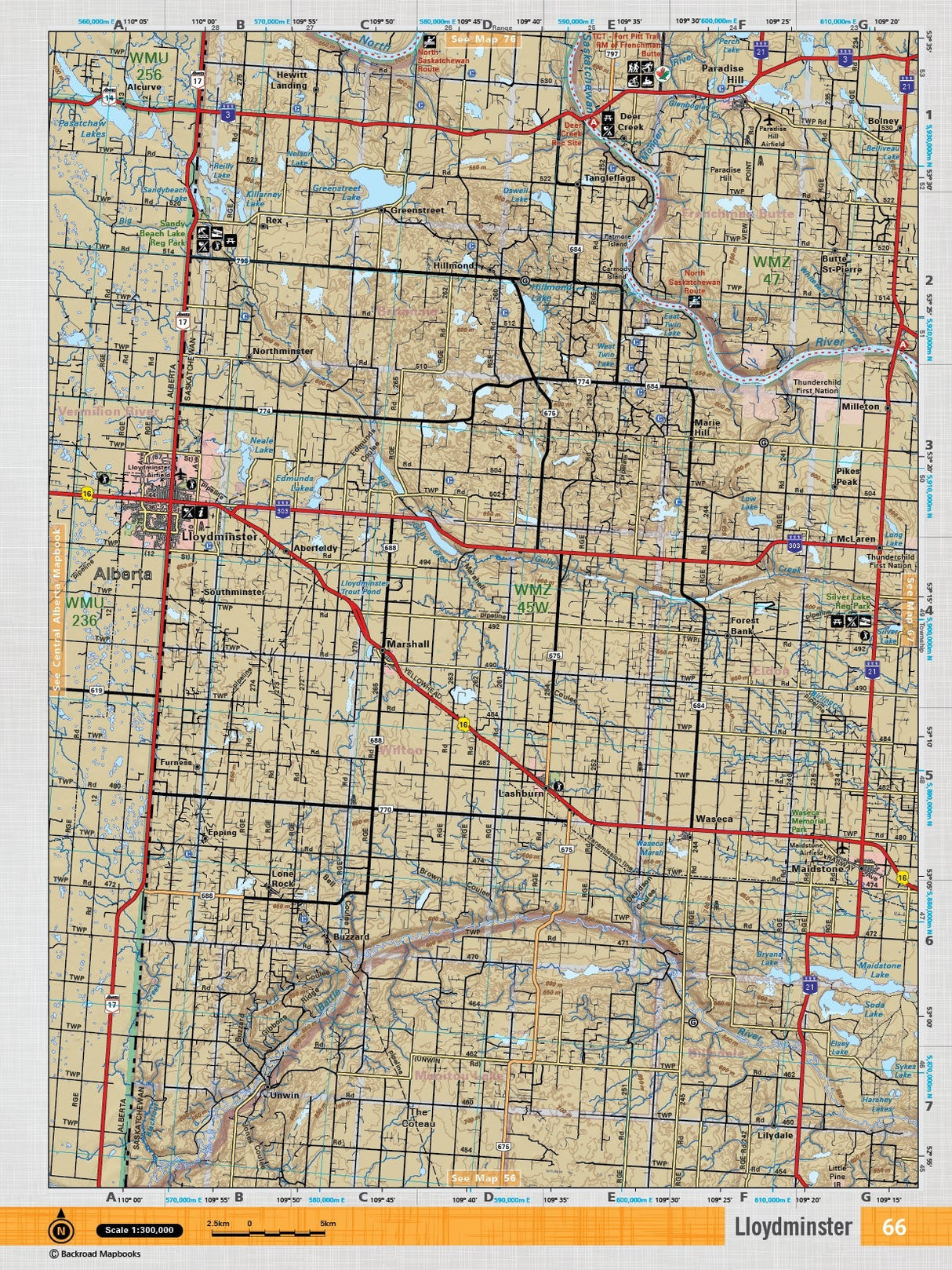 SKSK66 TOPO Map - Lloydminster - Backroad Maps