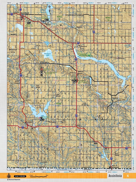 SKSK6 Wall Map - Assiniboia - Backroad Maps