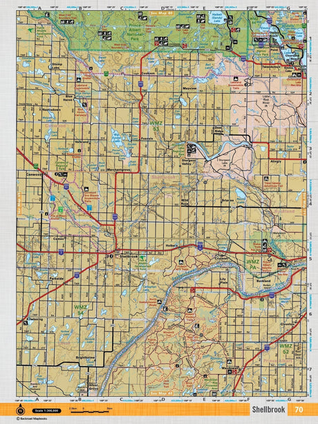SKSK70 Wall Map - Shellbrook - Backroad Maps