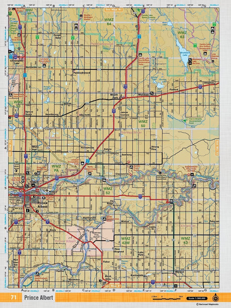 SKSK71 Wall Map - Prince Albert - Backroad Maps