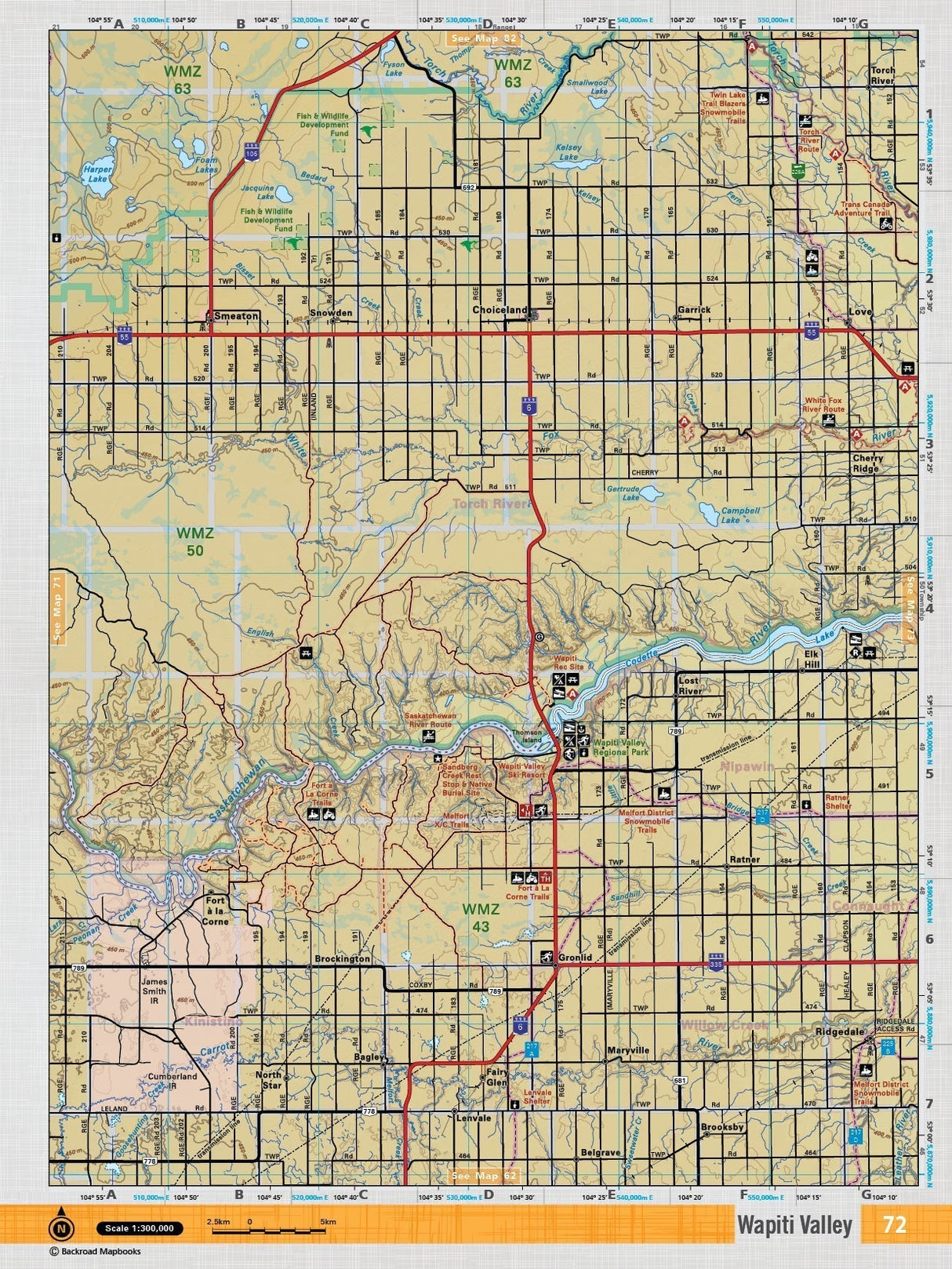 SKSK72 Wall Map - Backroad Maps
