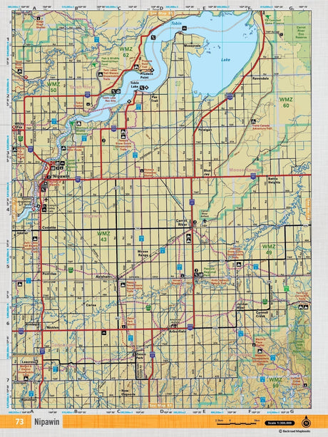 SKSK73 Wall Map - Nipawin - Backroad Maps